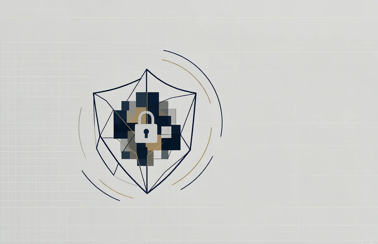 Data protection and privacy shield concept illustration