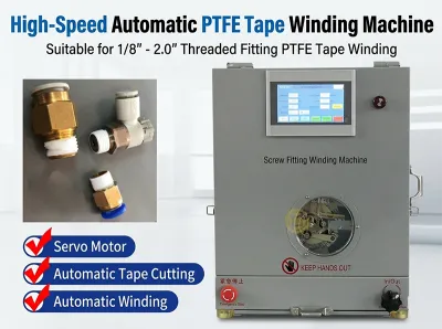 Máquina Automática de Envolvimento com Fita PTFE WPM-1308 - Máquina de Envolvimento com Fita