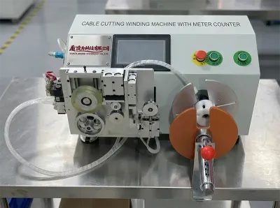 Máquina Semiautomática de Cortar, Enrolar e Medir Cabos WPM-2009LC