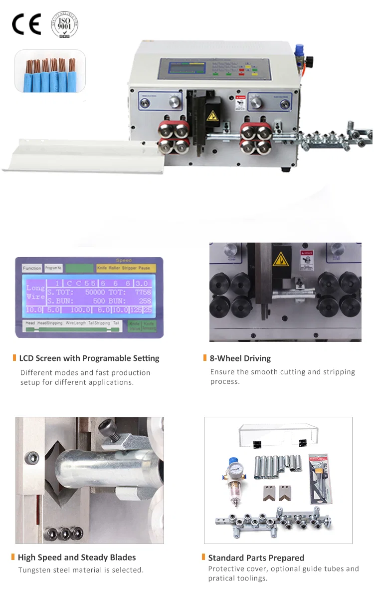 Ceia Máquina de corte e decapagem de cabos grossos, Máquina de decapagem de cabos BV / BVR, Máquina de decapagem de corte automático, Máquina de decapagem de fios, Máquina de decapagem automática de cabos