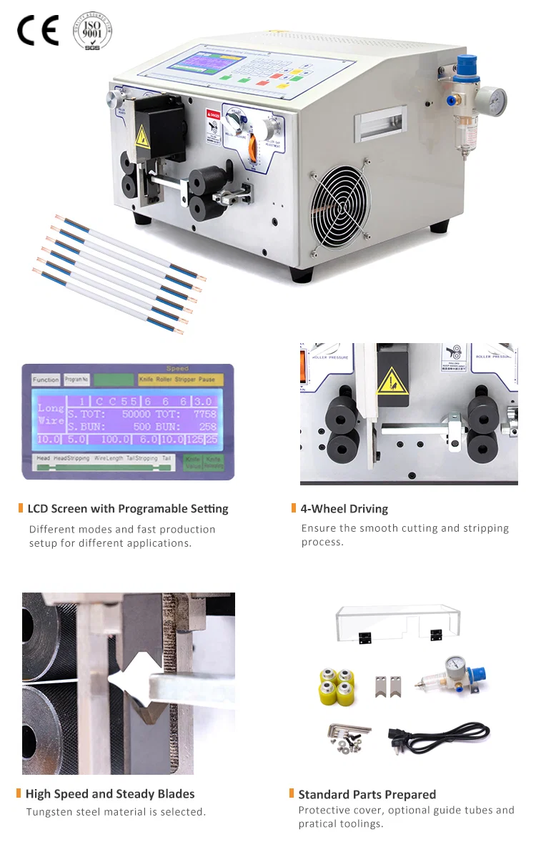 Máquina automática de decapagem e corte de cabos planos WPM-09BHT, Máquina de decapagem de cabos planos, Máquina de decapagem de corte de fios, Ferramenta de decapagem de fios