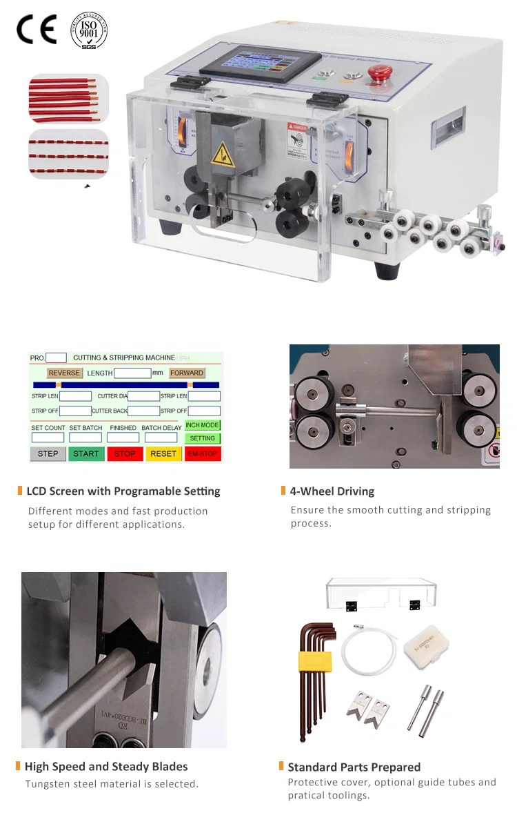 Máquina de corte de decapagem de fio de controle de tela sensível ao toque 0,1 - 8mm2 WPM-ES Máquina automática de decapagem de fios, máquina de corte de decapagem de cabos, máquina de decapagem de fios 
