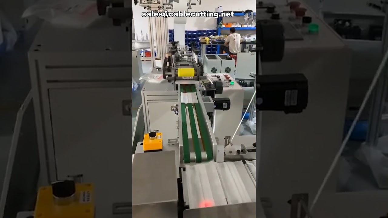 Linha de Produção Automática One Drag Two para Máscaras Faciais Planas Descartáveis - Máquina de Alta Eficiência