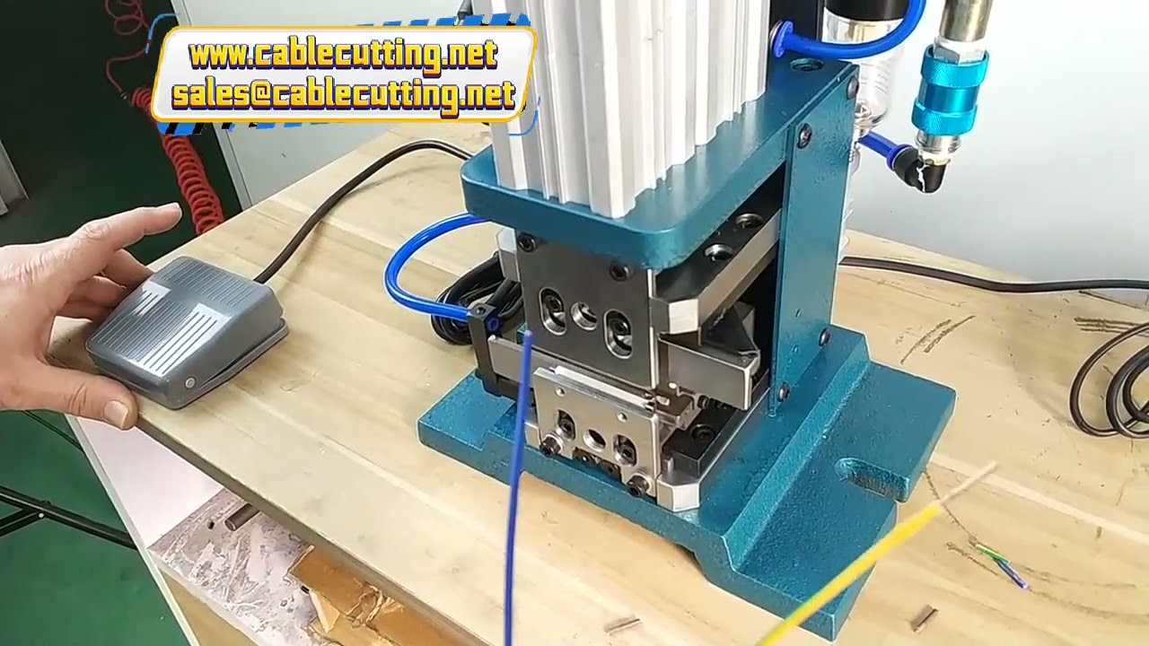 Máquina de Decapar Fios Pneumática 4FN | Descascador de Cabos Trançados Automático