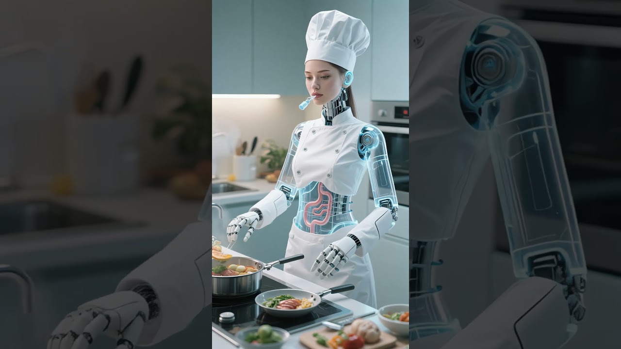 Robô Feminino na Cozinha: Automação Culinária com Eficiência