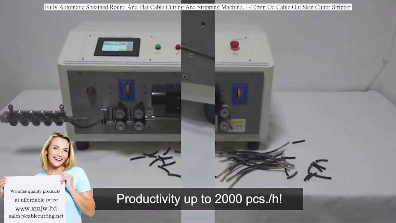 Máquina Automática de Corte e Decapagem para Cabos Redondos e Planos Revestidos (1-10mm) - Alta Eficiência