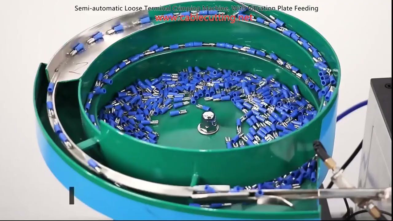 Máquina de Crimpagem Semi-Automática para Terminais Soltos com Alimentador Vibratório