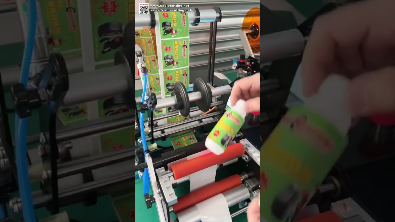 Máquina Rotuladora Semi-Automática para Garrafas Redondas e Pequenos Potes - Aplicador de Rótulos Compacto
