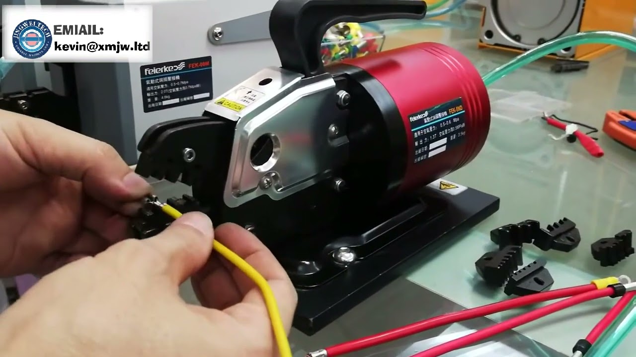 Máquina de Crimpagem Pneumática Portátil 1-3T para Terminais Diversos com Matrizes Intercambiáveis