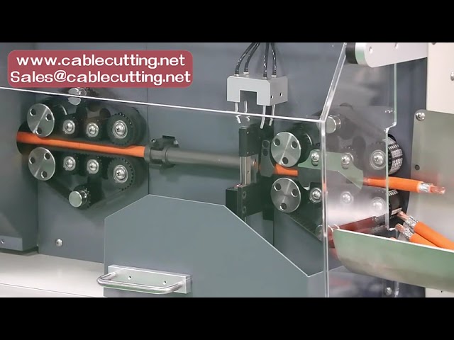Máquina Automática de Corte e Decapagem para Cabos Coaxiais | Alta Precisão
