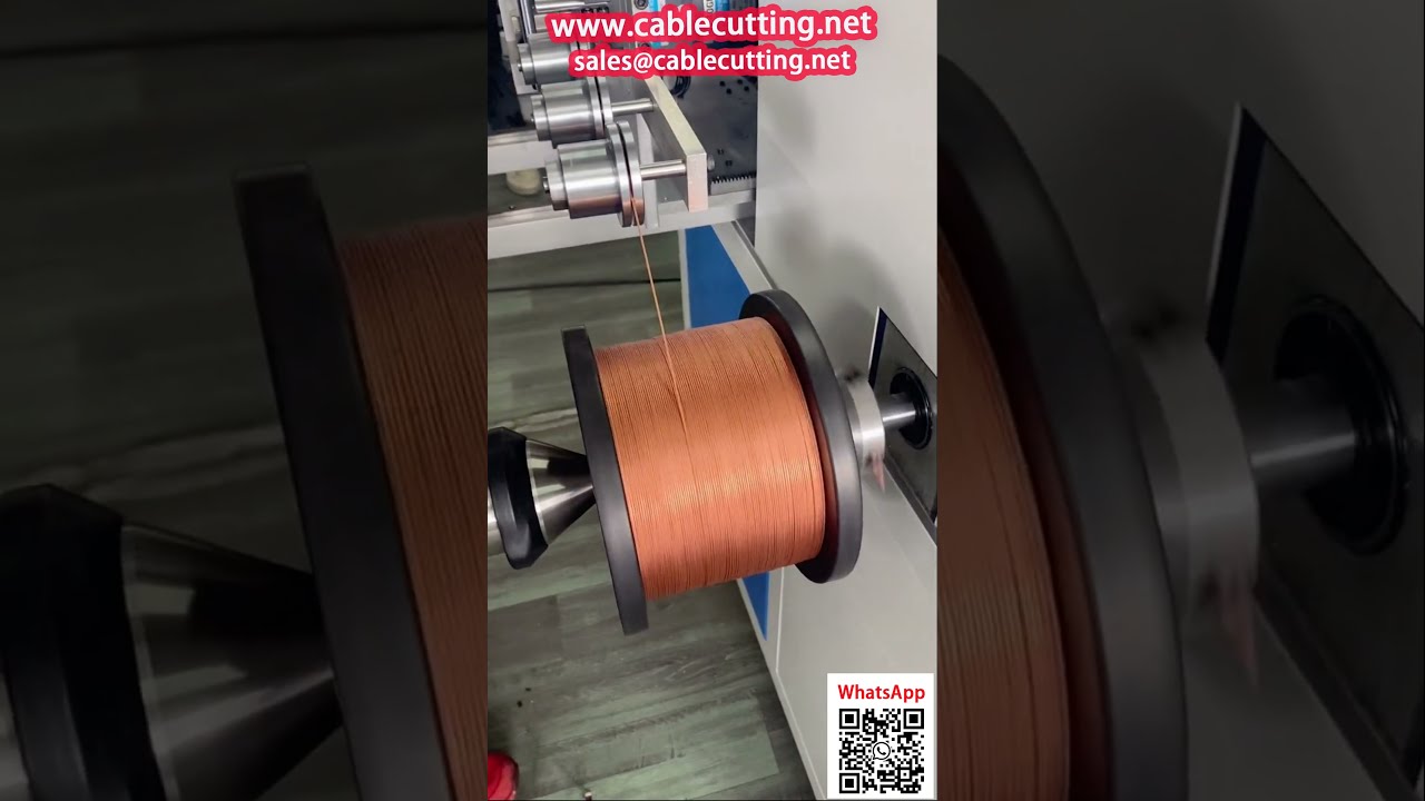Máquina de Bobinar Fio de Cobre Trançado com Disposição em Linha