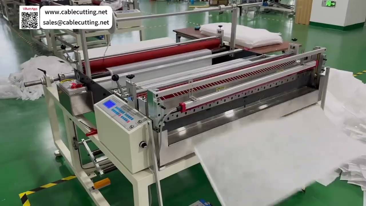 Conjunto de Produção e Processamento de Cortador Automático de Folhas de Tecido Não Tecido Meltblown de Alta Eficiência
