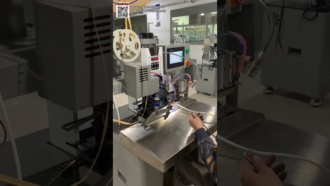 Máquina de decapagem e crimpagem de fios multinúcleo com processamento rápido em uma única etapa sem retrabalho
