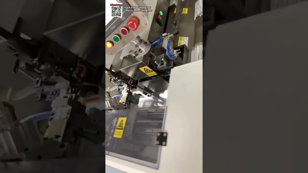 Máquina de soldadura e cravação de cabeça dupla — Processo automático de cabos