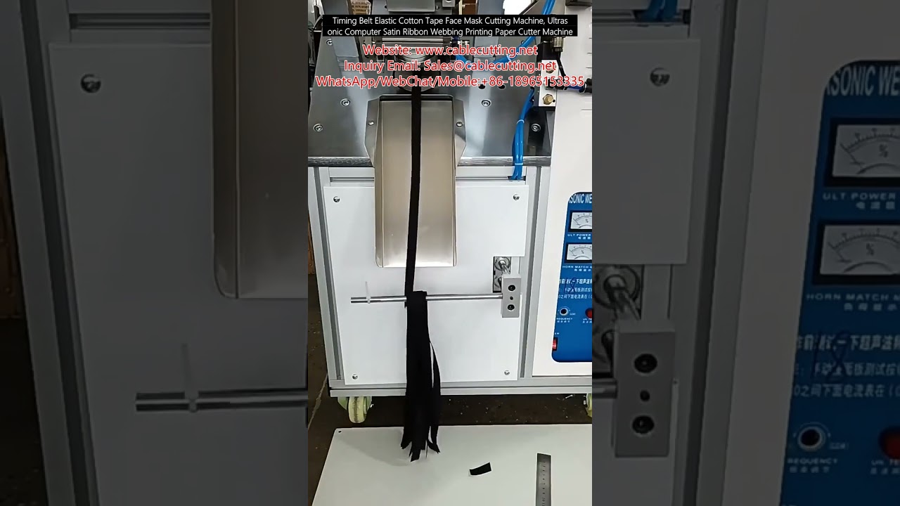 Máquina de Corte de Máscaras Faciais com Cinta Elástica de Algodão, Ultrassônica Computadorizada para Fitas de Cetim e Tecido