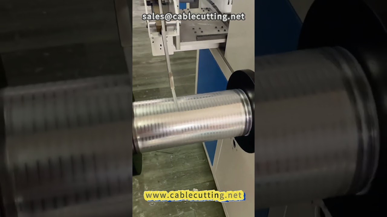 Máquina de enrolar filme PET 46 metros para processamento de fios #filmePET #processamentodefios #máquinadeenrolar