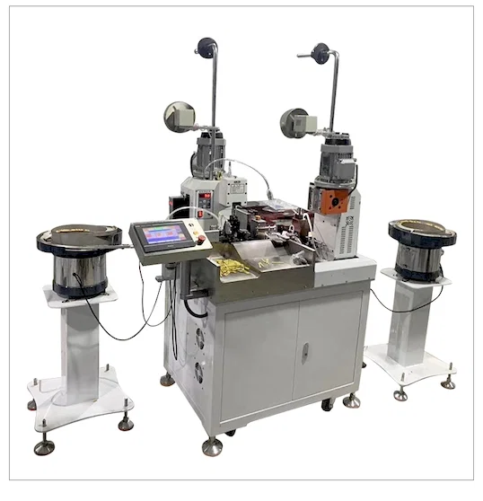 Máquina Automática de Crimpagem Vibratória de Cabeça Dupla
